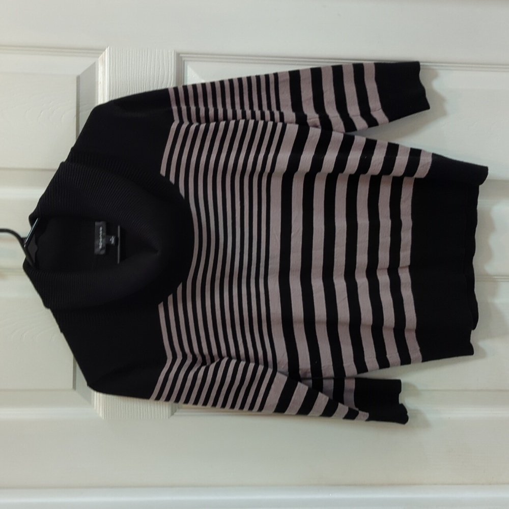 Spense Women's Striped 3/4 Sleeve Cowl Neck Pullover Sweater Size Small